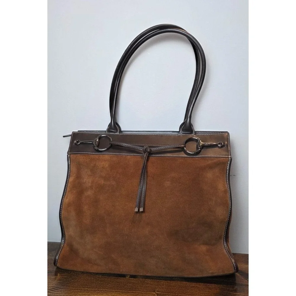 Vintage Franklin Covey Women's Purse Shoulder Bag Brown Suede‎